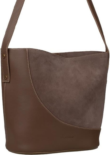 Vizon Nubuk Deri Detaylu Kadın Çapraz Çanta