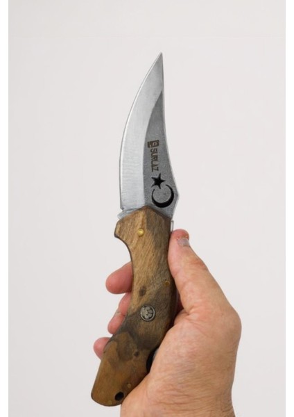 Ay Yıldız Isme Özel Kamp Çakısı Dövme Çelik 23.5 cm. modelleri