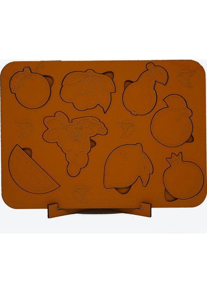 Çocuklar Için Eğitici ve Öğretici Ahşap Yapboz Puzzle Bul Tak Meyveler modelleri