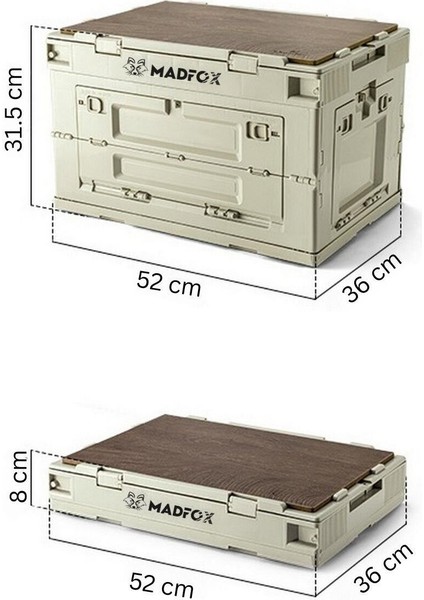 Çok Fonksiyonlu Katlanabilir Kamp Saklama Kutusu [ Seyahat Organizatörü ] Khaki - 60 Lt fiyatları