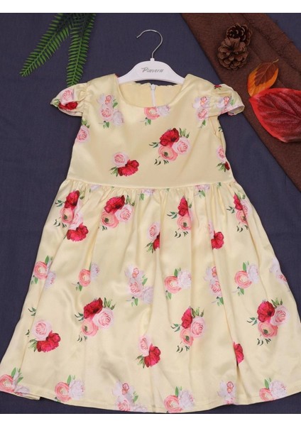 Kız Çocuk Prenses Model Elbise Çiçek Motifli Elbise fiyatları