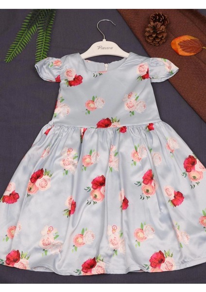 Kız Çocuk Prenses Model Elbise Çiçek Motifli Elbise fiyatları