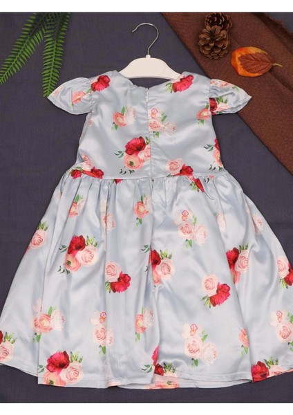 Kız Çocuk Prenses Model Elbise Çiçek Motifli Elbise modelleri