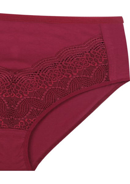 Kadın 3'lü Geniş Kenarlı Dantelli Pamuklu Fitilli Külot fırsatları