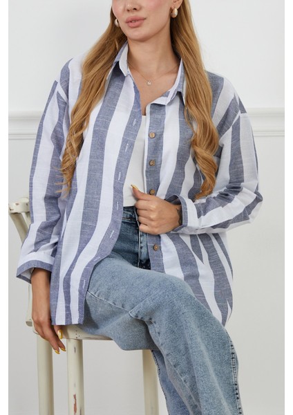 Çizgili Salaş Gömlek