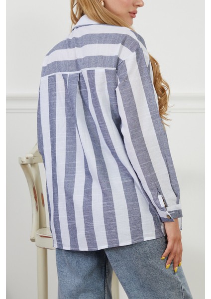 Çizgili Salaş Gömlek modelleri