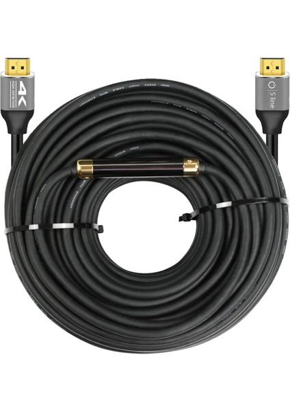S-Line 25 Metre 4K HDMI Kablo Erkek-Erkek – Altın Uçlu, 18GBPS, Arc & Ethernet Destekli