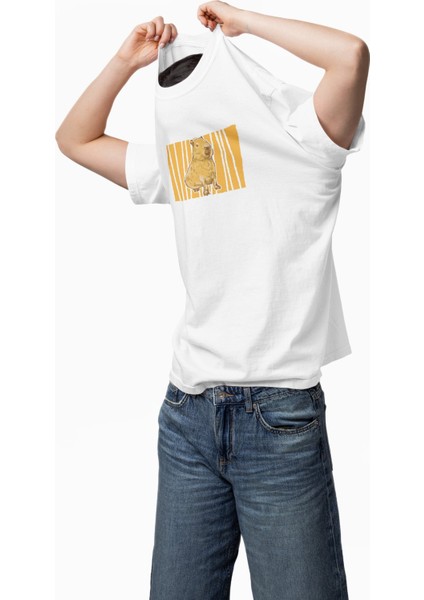 Unisex Oversize Always Be Yourself Unless You Can Be A Capybara Sırt Baskılı Bisiklet Yaka Tişört fiyatları