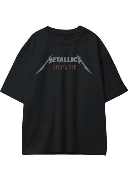 Unisex Metallica Unforgiven Sırt Baskılı Tişört, Oversize Rock Band Temalı T-Shirt fiyatları
