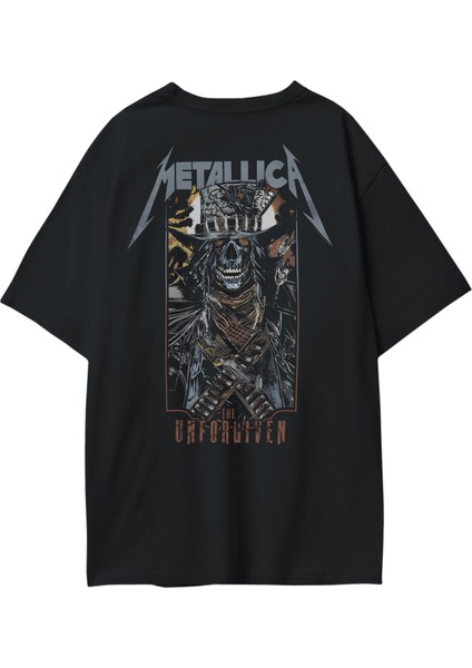 Unisex Metallica Unforgiven Sırt Baskılı Tişört, Oversize Rock Band Temalı T-Shirt modelleri