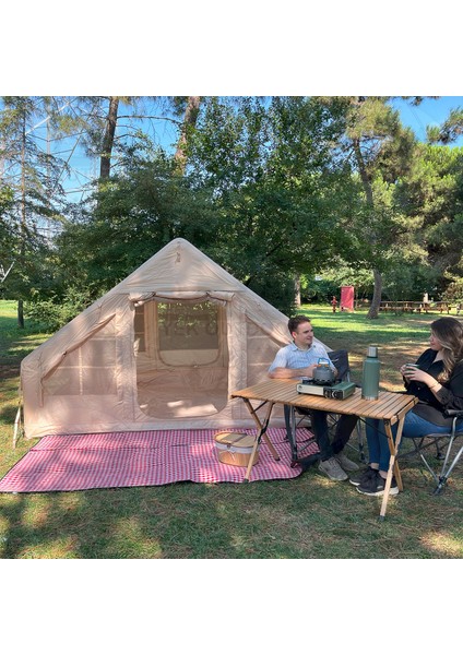 210D Oxford 6 Kişilik 4 Mevsim Soba Çıkışlı Şişme Kamp Çadırı – Pompalı, 210X300X190 cm indirimleri