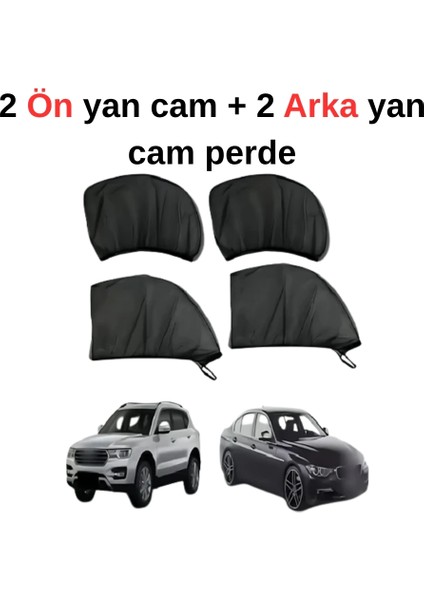 Araba Ön-Arka Yan Cam Güneşlik Uv Önleyici Araç Bebek Emzirme Perdesi Araç Sineklik Perde 4 Parça