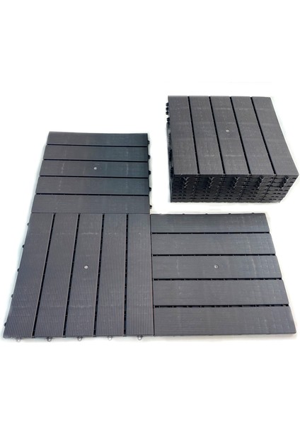 Bahçe Balkon Teras Zemin Karosu 11 Adet Banyo Paspası Dış Mekan Karosu