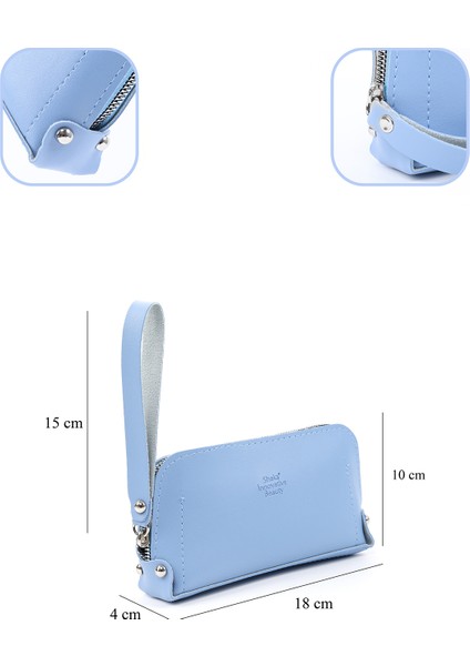 Mavi SHK222 Suni Deri, Fermuarlı ,4 Bölmeli ,askılı Telefon Cüzdanı ve El Çantası fırsatları