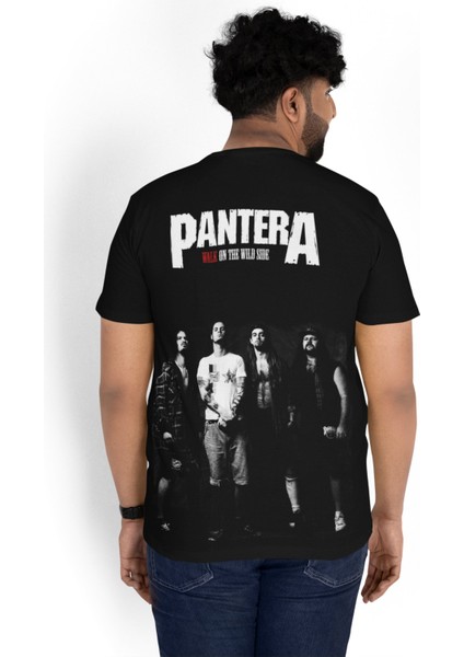 Unisex Walk On The Wild Side Sırt Yazılı Tişört, Oversize Rock Band Pantera Temalı T-Shirt fiyatları