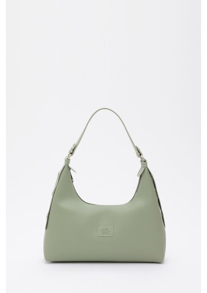 Mint Yeşil SHK82 Baget Model Tek Bölmeli Kadın Suni Deri Kol ve Omuz Çantası