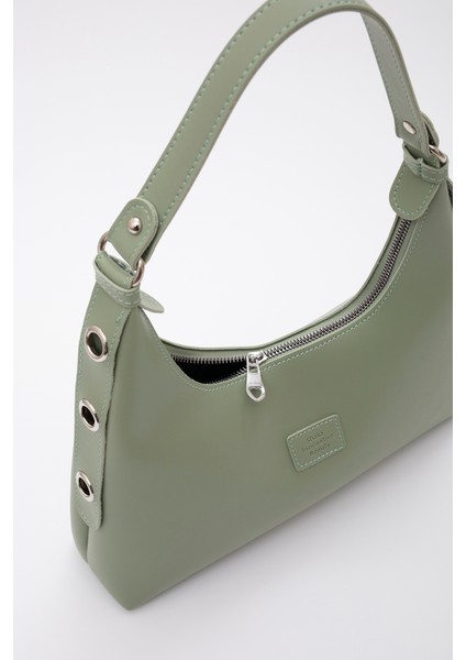 Mint Yeşil SHK82 Baget Model Tek Bölmeli Kadın Suni Deri Kol ve Omuz Çantası fırsatları