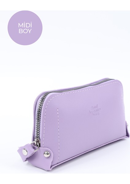 Lila SHK222 Suni Deri, Fermuarlı ,4 Bölmeli ,askılı Telefon Cüzdanı ve El Çantası fiyatları