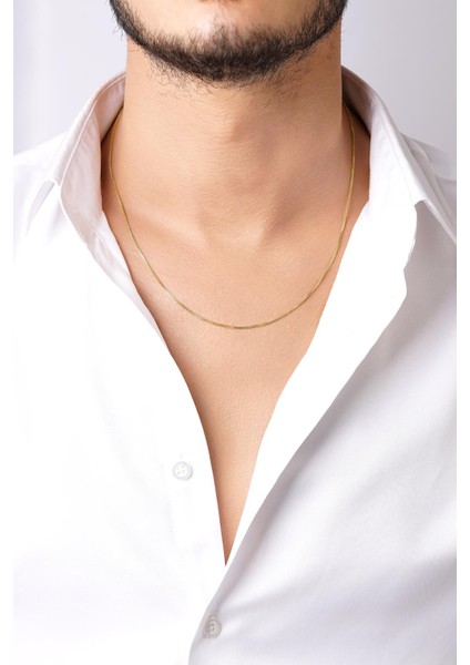 14 Ayar Altın Desenli Küp Erkek Zincir Kolye fırsatları