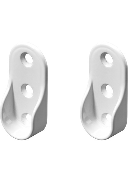 Beyaz Renk Askı Flanşı Elbise Askısı Dolap Içi Metal Boru Tutucu Plastik 2 Adet modelleri