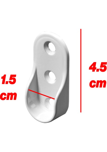 Beyaz Renk Askı Flanşı Elbise Askısı Dolap Içi Metal Boru Tutucu Plastik 2 Adet fiyatları