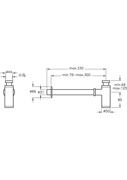 Bocchi Lavabo Sifonu T Tipi Krom 6180-0002 fiyatları