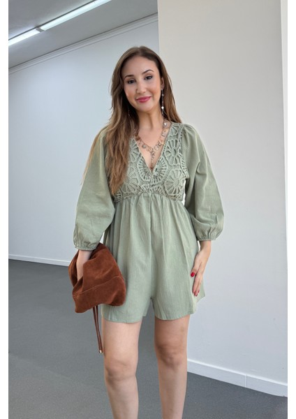 Helena Güpür Işlemeli V Yaka Tulum fiyatları