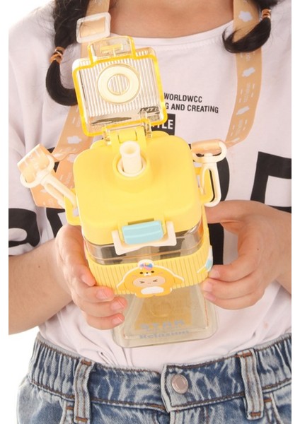 Dikdörtgen Yapıya Sahip Askılı Pipetli Suluk Matara 730 ml fiyatları