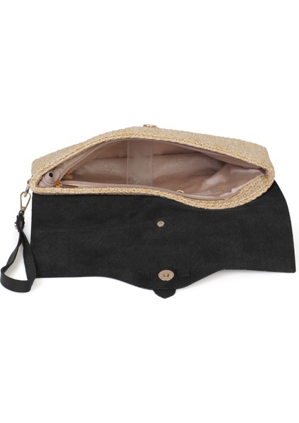 Cloe Mıknatıs Kapaklı Hasır Clutch Çanta fırsatları