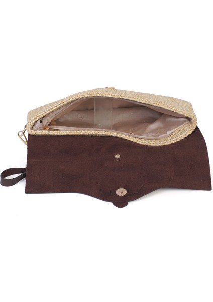 Cloe Mıknatıs Kapaklı Hasır Clutch Çanta fırsatları