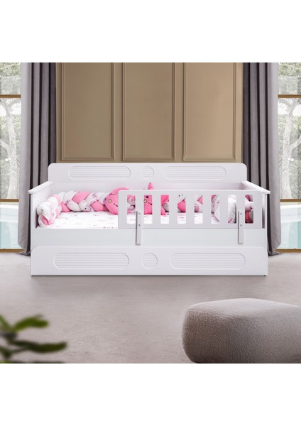 Flora Çocuk Odası Takımı, Flora Yavrulu Karyola, Vira 4 Kapaklı Dolap, Şifonyer, Kitaplık - Beyaz modelleri