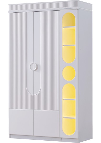 Flora Çocuk Odası Takımı, Flora Yavrulu Karyola, Vira 4 Kapaklı Dolap, Şifonyer, Kitaplık - Beyaz indirimleri