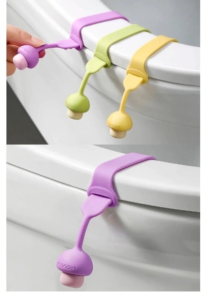 Pembe Mantar Tasarımlı Klozet Kapağı Tutucu ve Kaldırma Aparatı