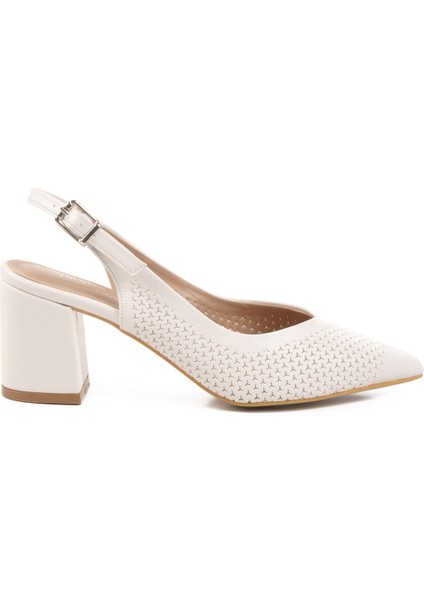 Beyaz Kadın Abiye Ayakkabı PC-54727 Z