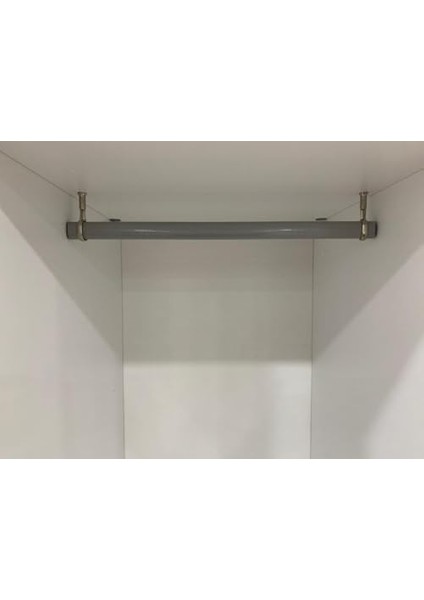 Gözde Mobilya Dolap Askı Borusu Gri+2 Flanş Tüm Ölçüler Tüm Markalara Uyumlu 42CM fiyatları