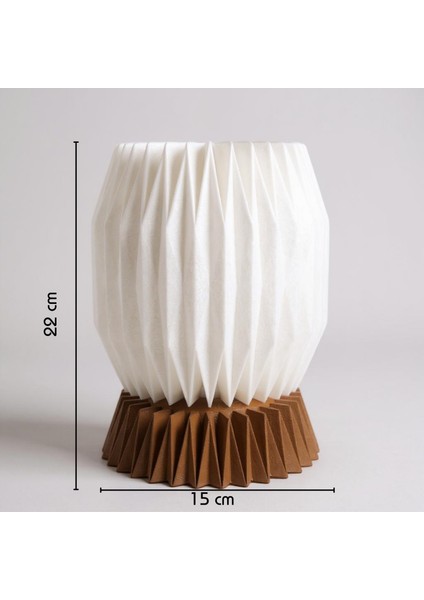 Vela El Yapımı Masa Lambası - Prizmatik Tasarımlı Beyaz Şapka & Reçine Taban indirimleri