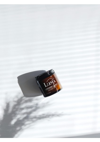 Lavanta Kokulu Mum - Doğal Soya Mumu Amber Kavanoz Aromaterapi Mum - 100 ml