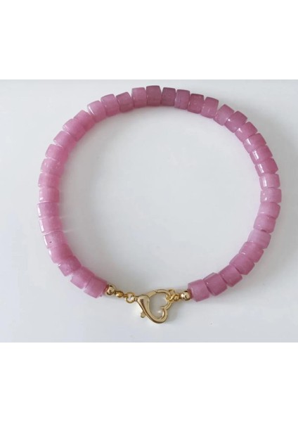 Pembe Cam Kolye