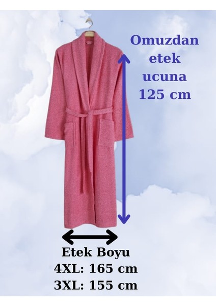 Unisex Büyük Beden Şalyaka Model Bornoz-Banyo-Sauna-Wellness Spa-Hamam-Pamuklu-3xl 4xl-Mavi indirimleri