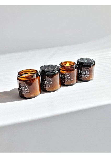 Lavanta-Patchouli Kokulu Mum - %100 Doğal Soya Mumu Amber Kavanoz Aromaterapi Mum - 100 ml fiyatları