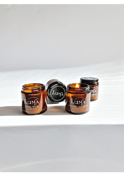 Lavanta-Patchouli Kokulu Mum - %100 Doğal Soya Mumu Amber Kavanoz Aromaterapi Mum - 100 ml fırsatları