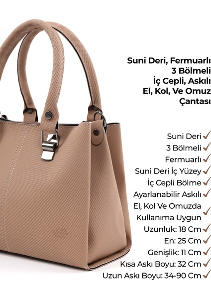 Vizon SHK243 Suni Deri Fermuarlı 3 Bölmeli Ayarlanabilir Askılı El, Kol ve Omuz Çantası indirimleri