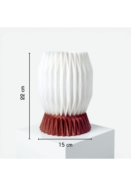 Vela El Yapımı Masa Lambası - Prizmatik Tasarımlı Beyaz Şapka & Reçine Taban