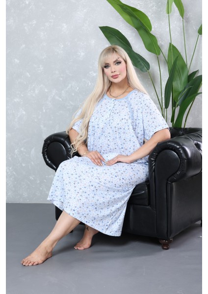 Mevsimlik Pamuklu Çok Bol Kesim Geniş Kalıp Kısa Kollu Anne Gecelik fiyatları