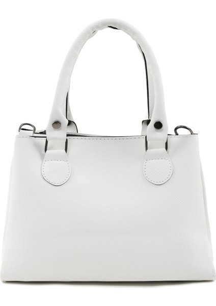 Beyaz SHK243 Suni Deri Fermuarlı 3 Bölmeli Ayarlanabilir Askılı El, Kol ve Omuz Çantası modelleri