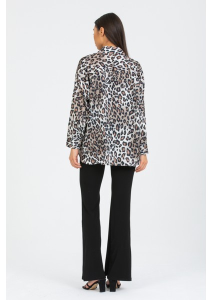 Leopar Desenli Saten Oversize indirimleri
