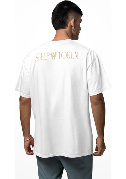 Unisex Sleep Token Ense Baskılı Tişört, Oversize Rock Band Temalı Bisiklet Yaka T-Shirt fiyatları