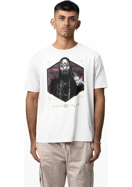 Unisex Sleep Token Ense Baskılı Tişört, Oversize Rock Band Temalı Bisiklet Yaka T-Shirt modelleri