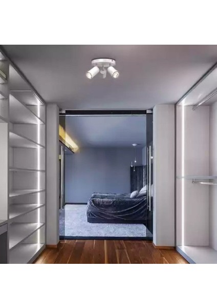 Mylights Mat Beyaz Avize LED Spot Üçlü Hareketli Başlık Metal Günışığı veya beyaz tasarruflu led Ampül osram veya panasonic ampul ile modelleri