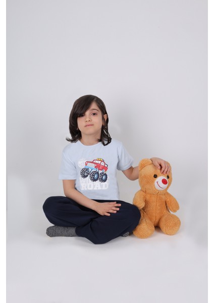 Erkek Çocuk Pamuklu Kısa Kollu Baskılı Pijama Takımı modelleri